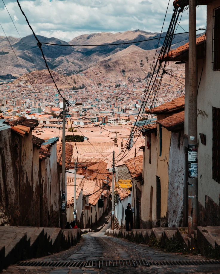 steep city street