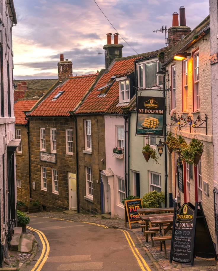 A picture of a row oh houses during the daytime