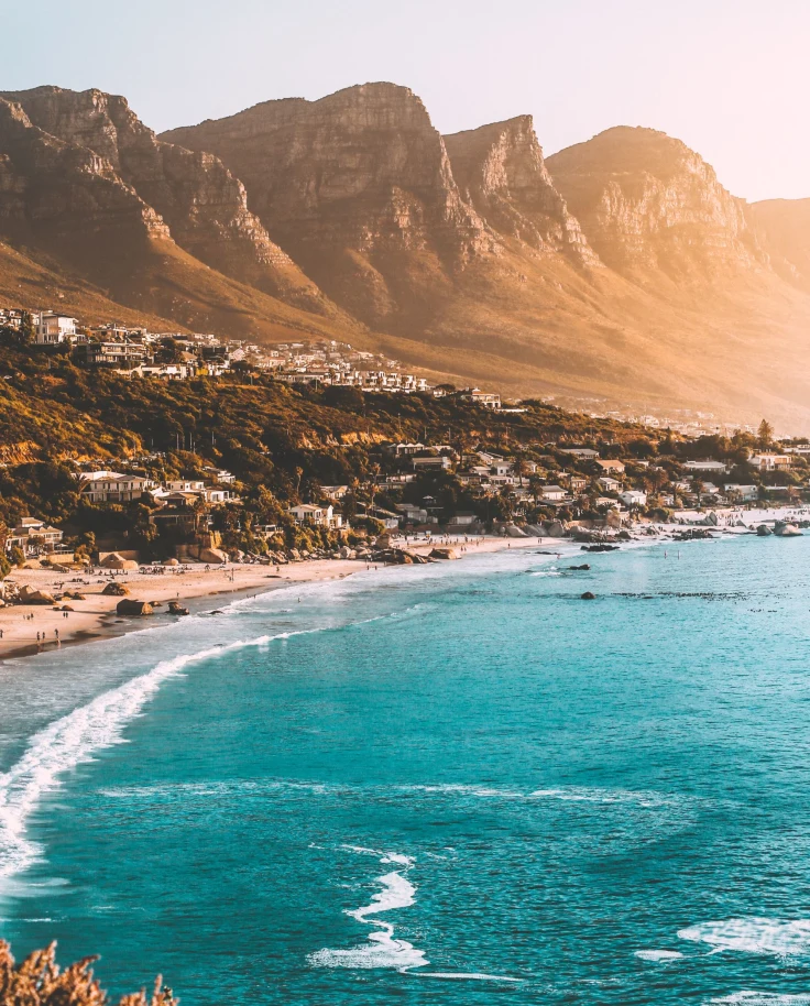 Beach with mountain at the back.