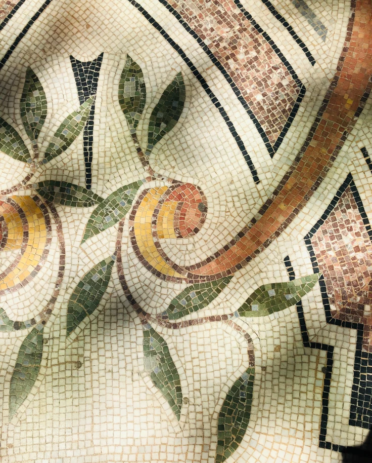 view of a design on the floor of a building.