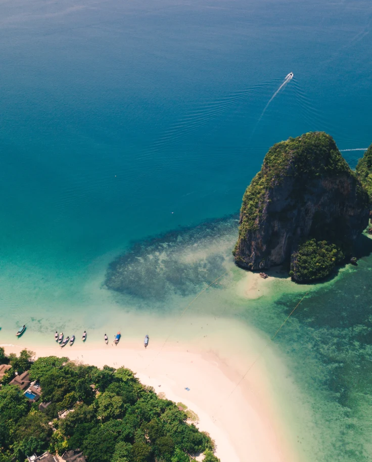 Aerial view of Thai island Krabi.
