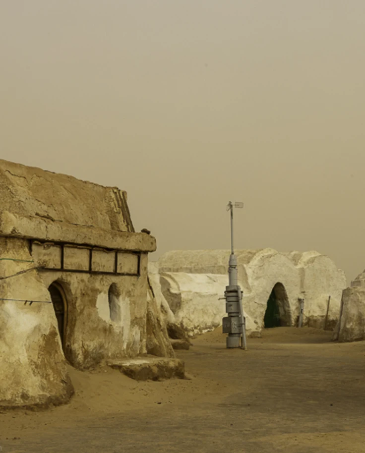 Huts on a ground