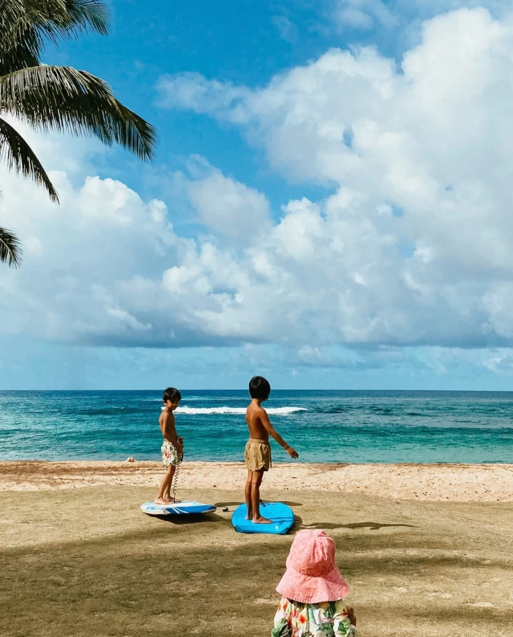 Kids on a beach.