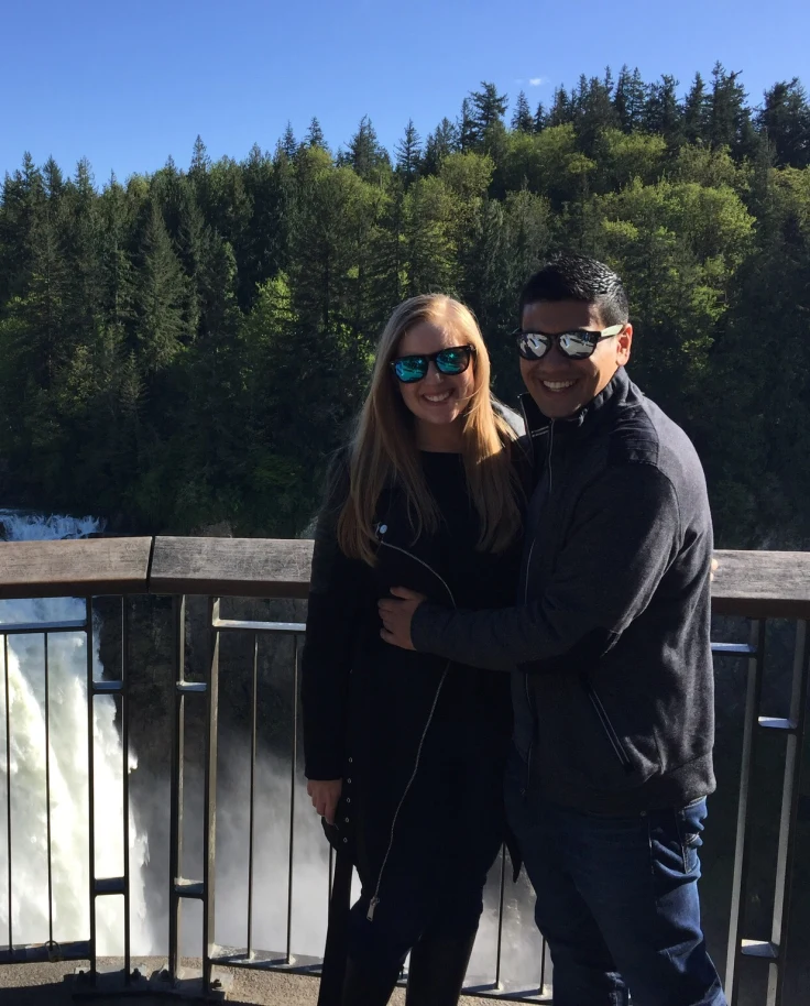 Couple enjoying Snoqualmie Falls