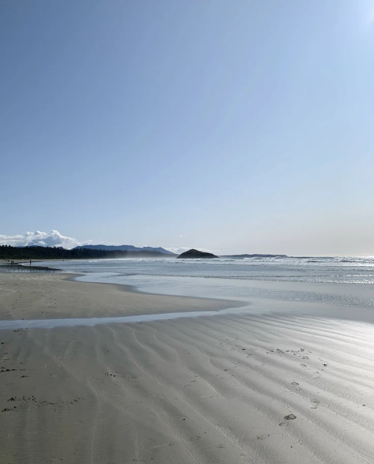 A view of a beautiful beach on a sunny day