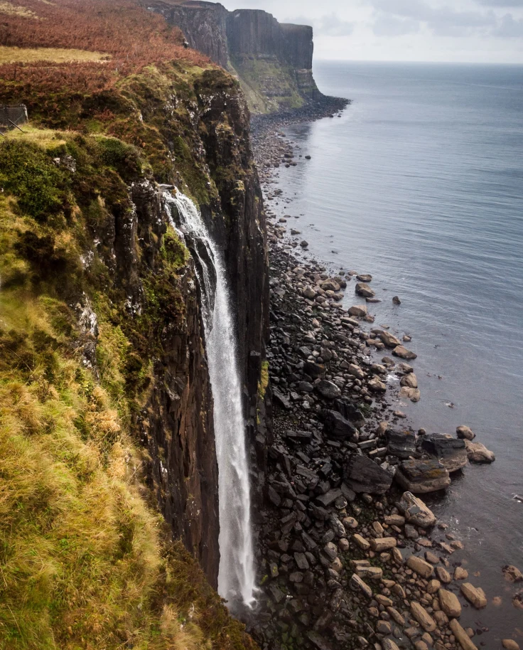 Waterfall in ocean.
