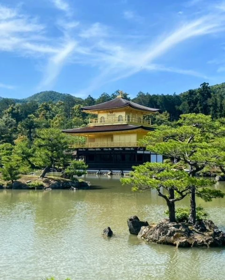 Kinkaku-ji is one of the most popular buildings in Kyoto.
