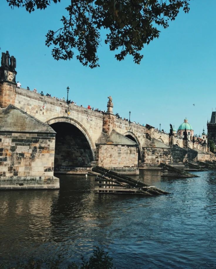 A river side view of the city