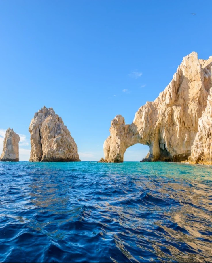 A view of the famous Arch of Cabo, a rock formation in the ocean taken in Cabo, Mexico in December