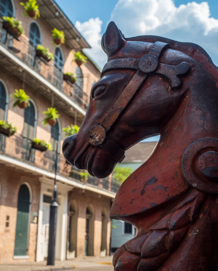 A horse statue in New Orleans.