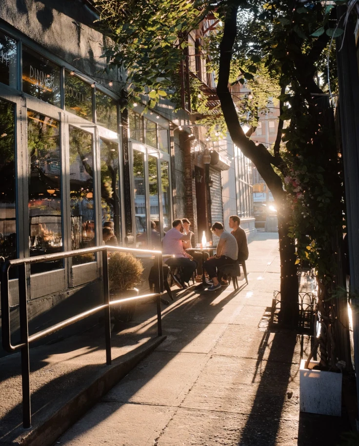 golden hour on city street