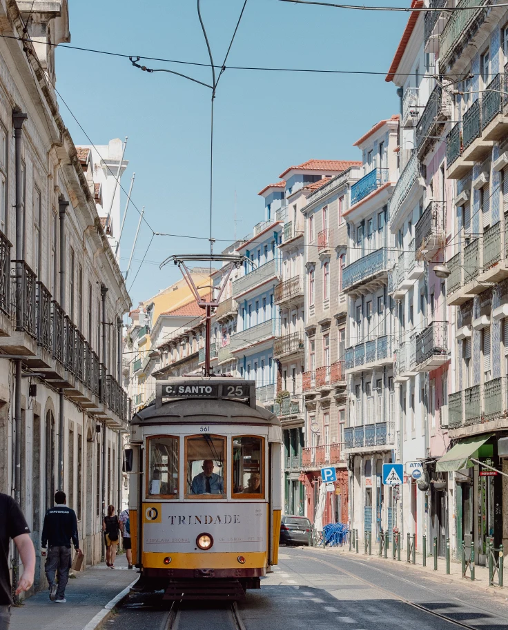 Pastel-colored buildings in Lisbon.