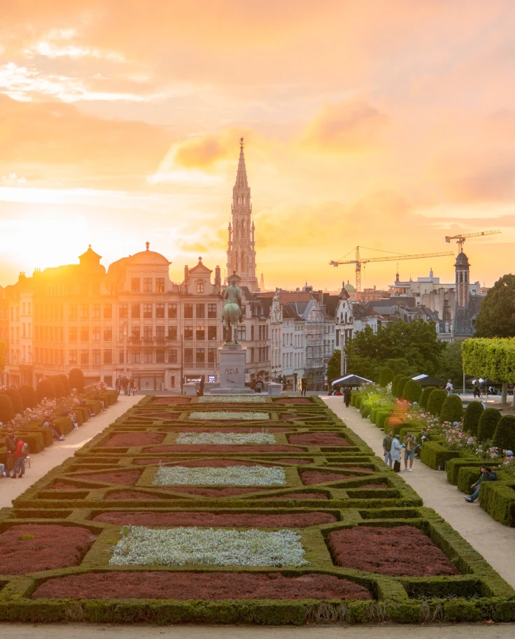 An aerial view of the Brussels city.
