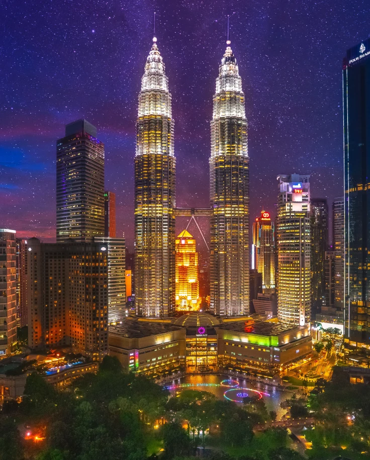 City buildings during nighttime.
