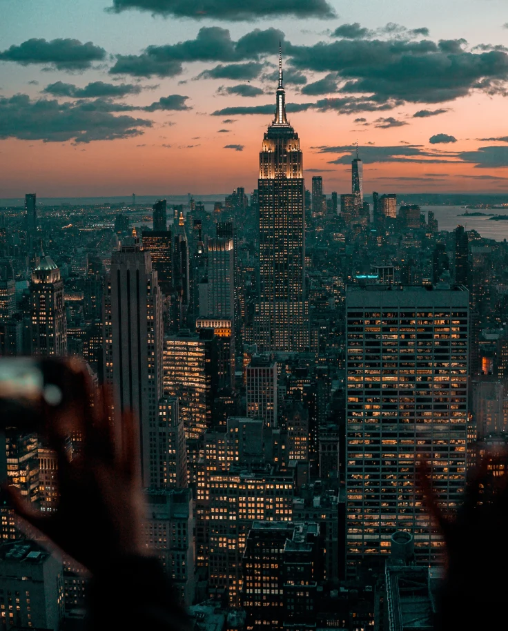 High rise buildings in NYC during night time