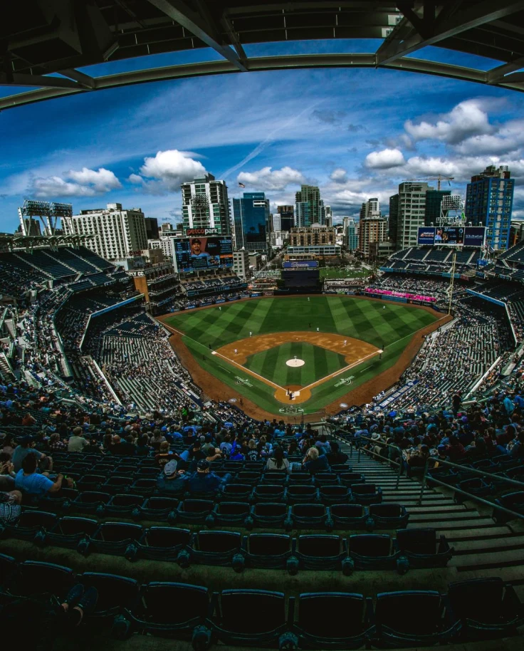 baseball stadium from the top seats