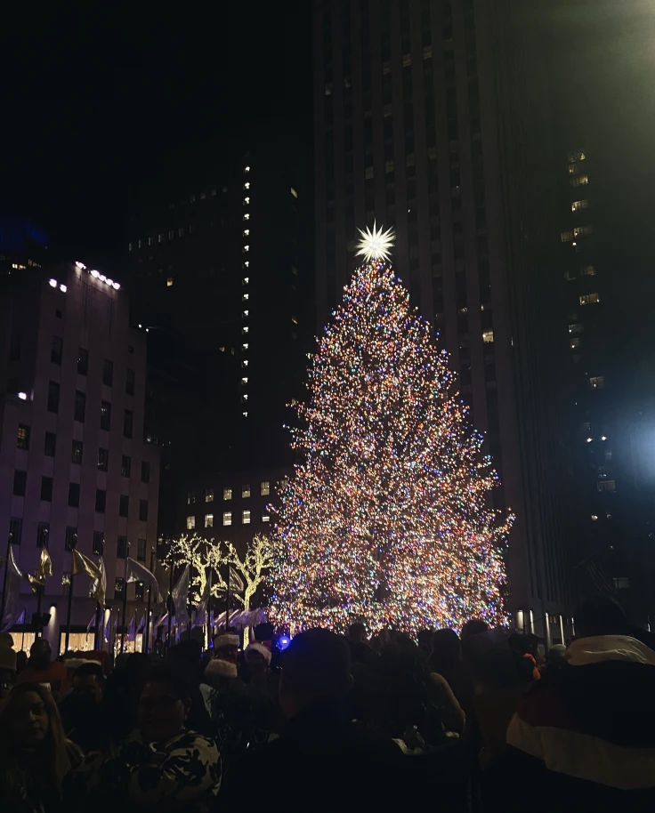 The Rockefeller Tree is a towering symbol of holiday cheer in New York City.