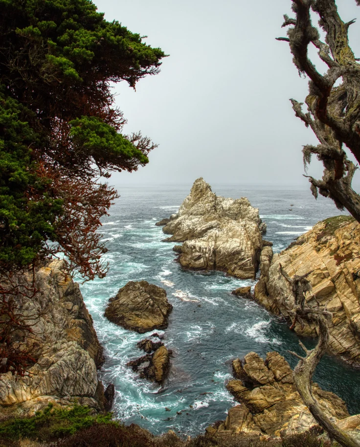 Rock formation and sea near Carmel-by-the-Sea.