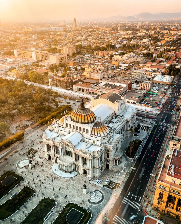 An aerial view of Mexico city.