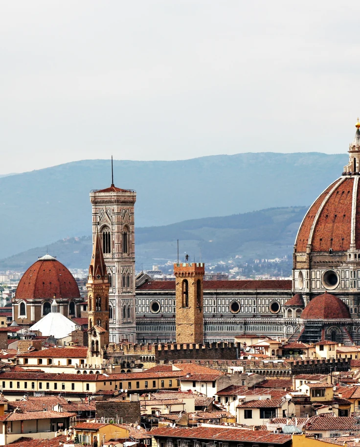 The views over the rooftops and Duomo of Florence.