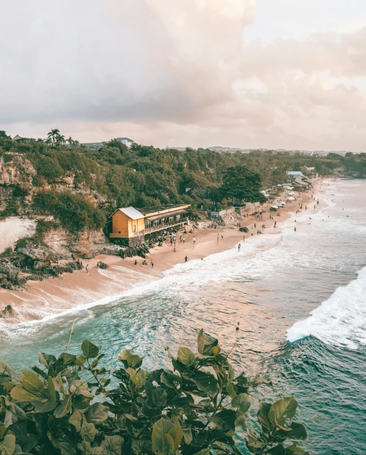 Aerial view of a beach.