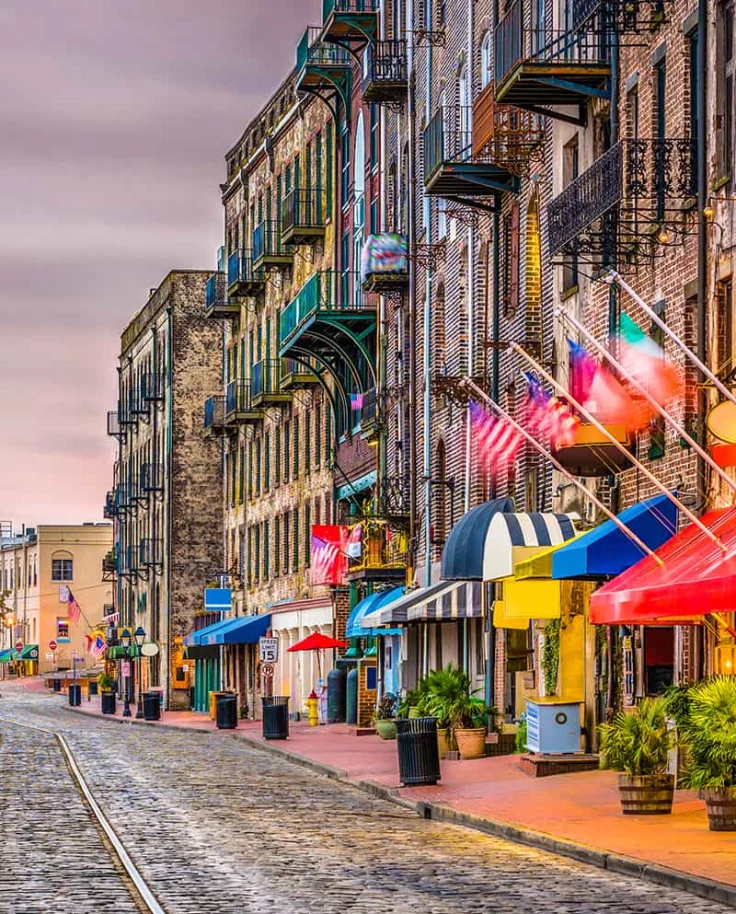 Street view Savannah city