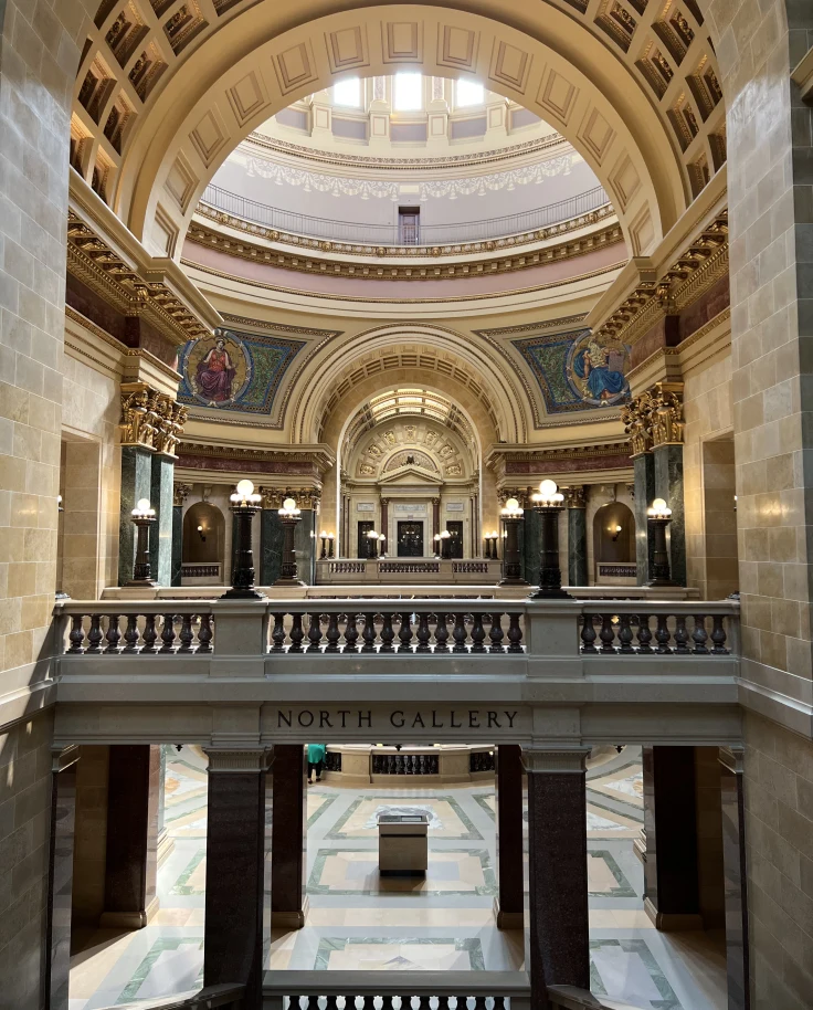 The inside of an intricately designed building