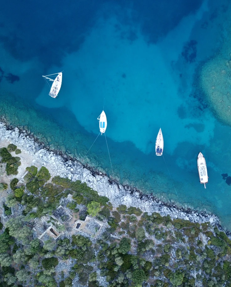 beautiful view boats sea