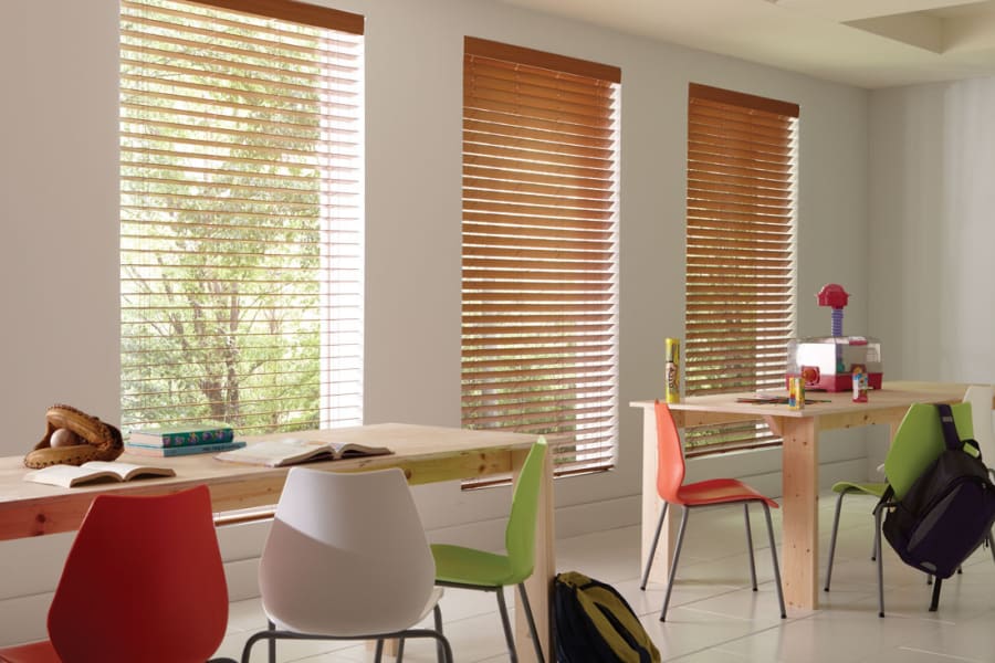 Faux wood blinds