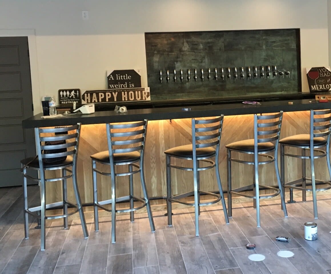 Custom home bar in Charlotte, NC from LITTLE Wood Flooring & Cabinetry