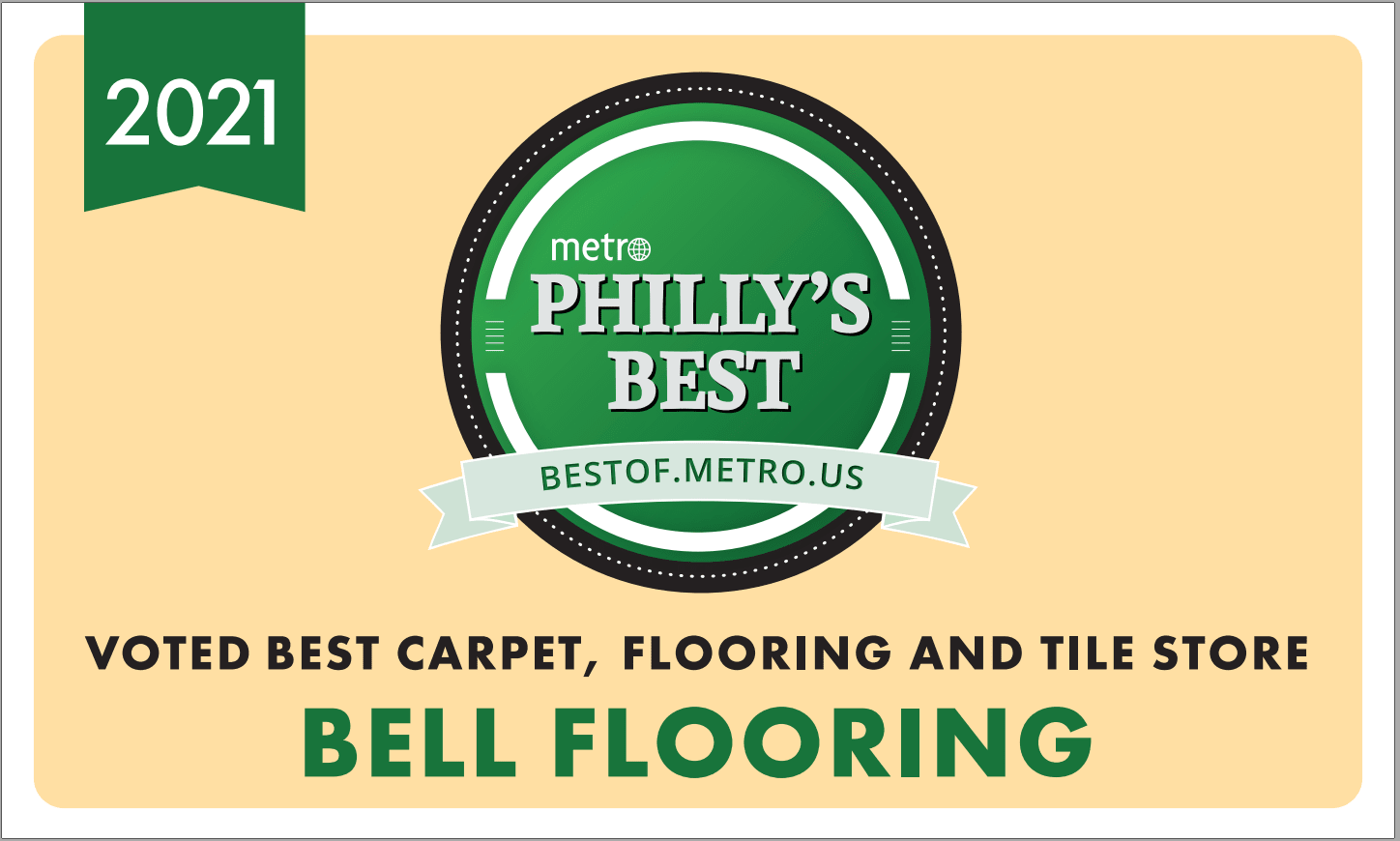 Voted best carpet, tile store