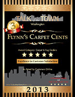 Flynn's Carpet Cents is a Talk of the Town 2013 5 Star Award Winner