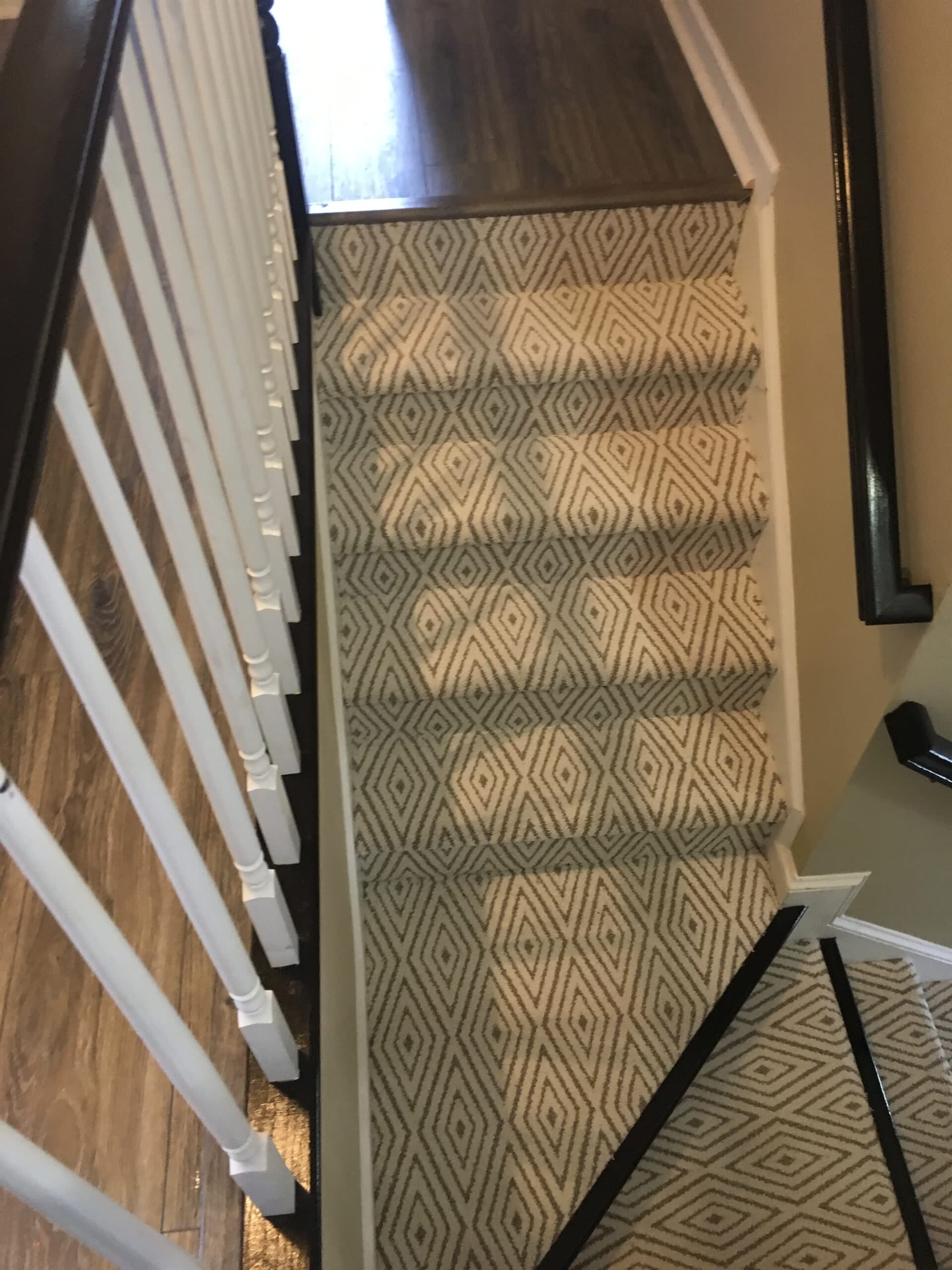 Patterned carpet in Lake Norman, NC from LITTLE Wood Flooring & Cabinetry