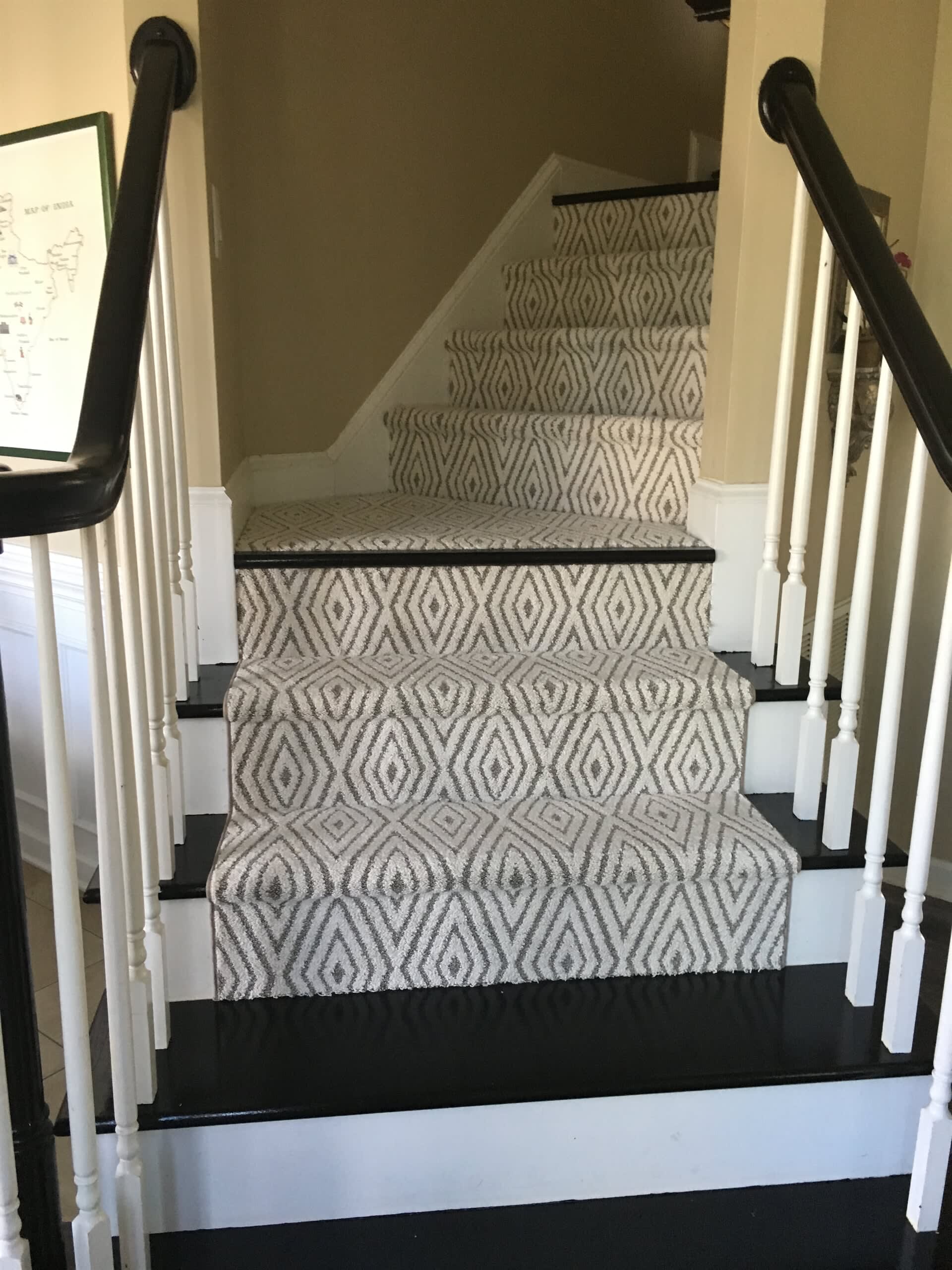 Carpeted stairs in Lake Norman, NC from LITTLE Wood Flooring & Cabinetry