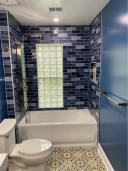 Brand new bathroom flooring from Rick's Flooring in Washington, DC