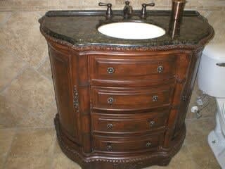 Bathroom countertop and sink renovation from Richwell Carpet & Cabinets in Albia, IA