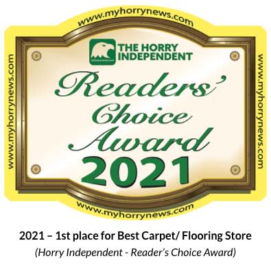 2021 – 1st place for Best Carpet/ Flooring Store (Horry Independent - Reader’s Choice Award)