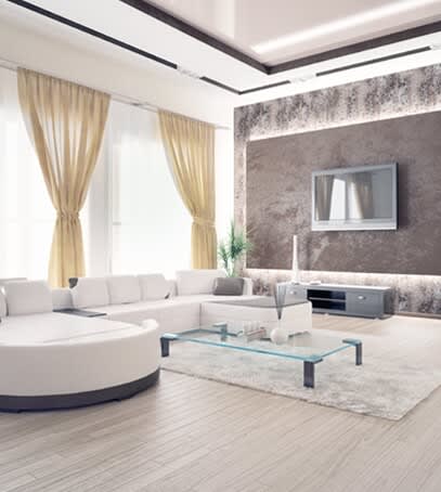 luxury vinyl flooring installed in living room by Kanter's Carpet and Home