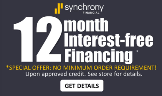 Financing offer - 12 month interest free financing with approved credit, see store for details