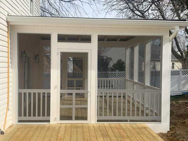 Newly installed patio flooring from Rick's Flooring in Springfield, VA