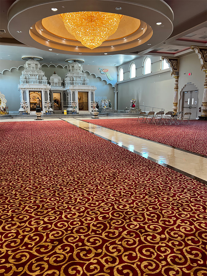 Red and Gold beautiful carpet installation in Stockton & Modesto CA from Carpetland-Stockton