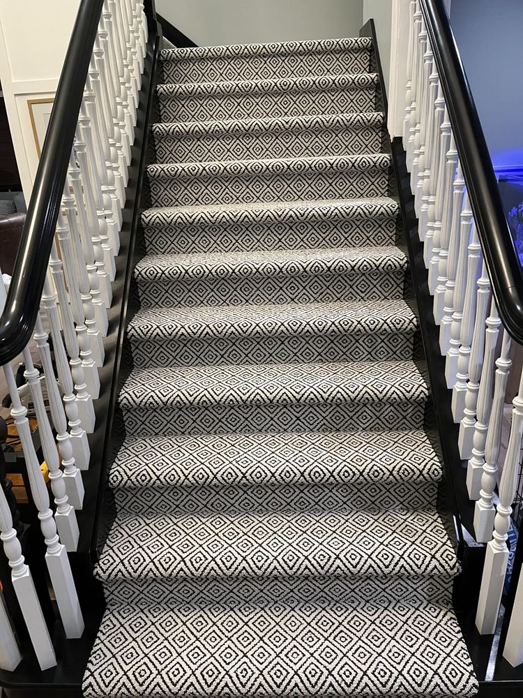 Carpeted stairs from Sheppard's Flooring in Oconomowoc, WI