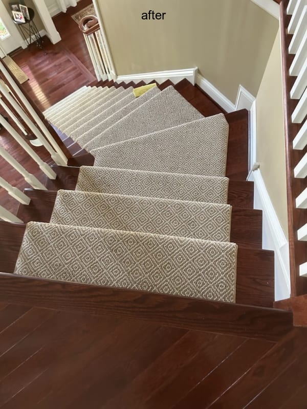 Beautiful hardwood staircase work by Roy Lomas Carpets and Hardwoods in Harleysville, PA