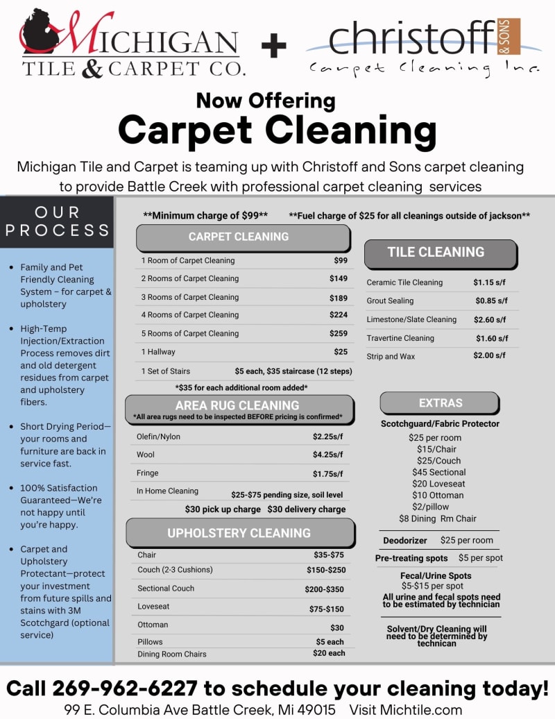 Carpet prices - see store for details