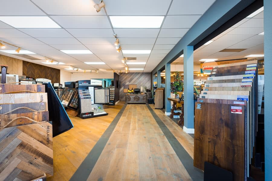 Hardwood flooring samples at America's Best Flooring in San Diego