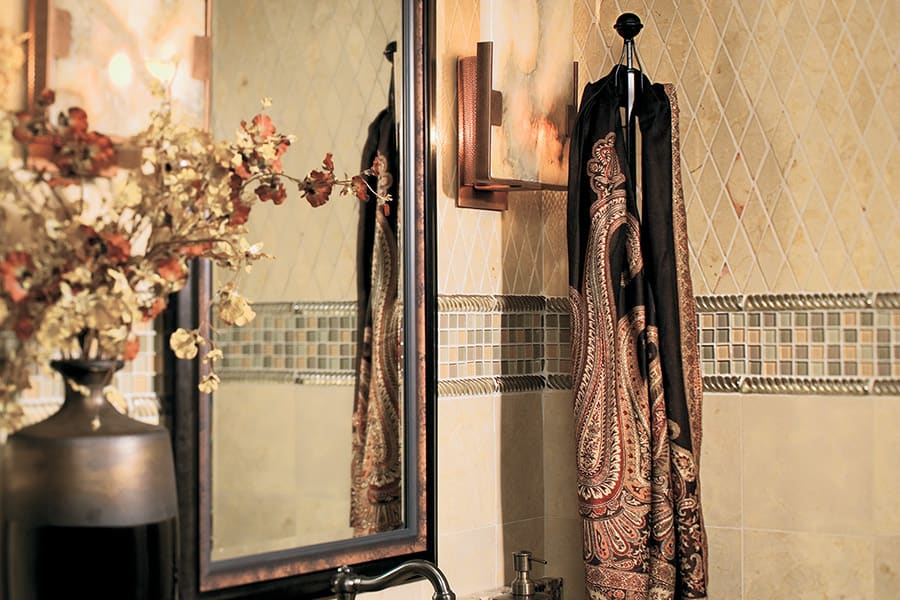 Glass tile bathtub surround in Canyon, TX from Gowdy Flooring Glass tile bathtub surround in Canyon, TX from Gowdy Flooring