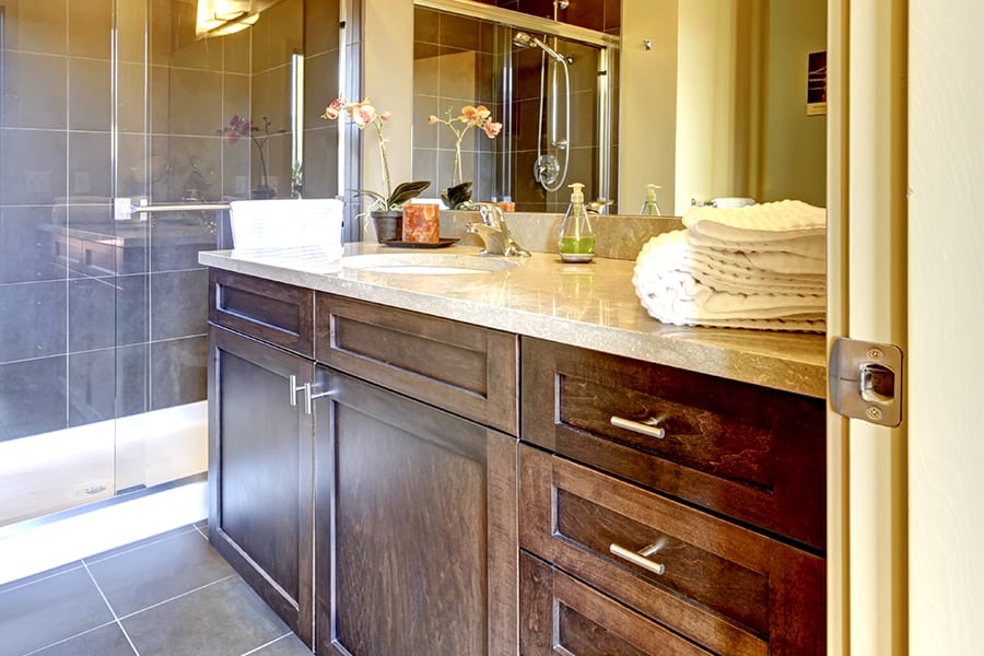 Rustic wood vanity in Fort Pierce, FL from Agler Kitchen, Bath & Floors