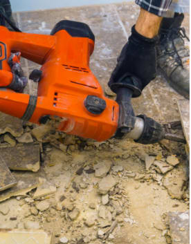  Dustless tile demolition