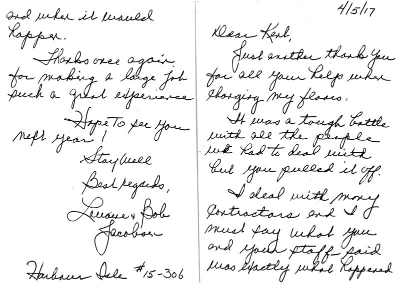 Testimonials in South Florida