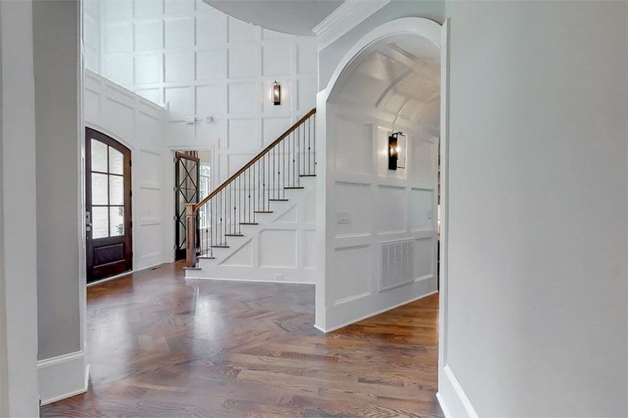 Entryway wood flooring work in Evans, GA